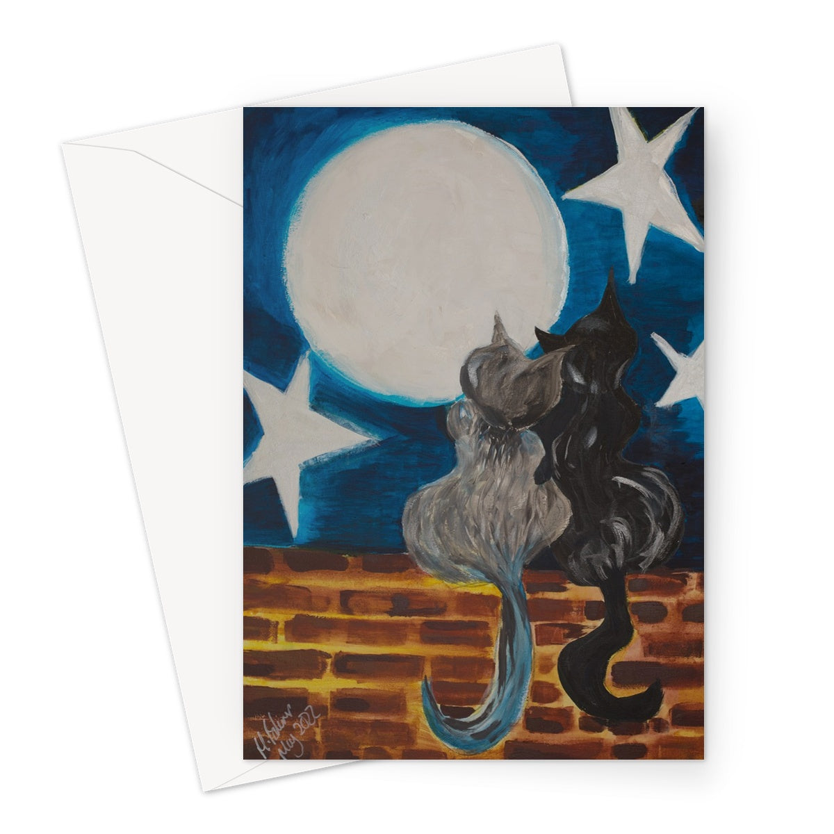 Old Cats, Greeting Card