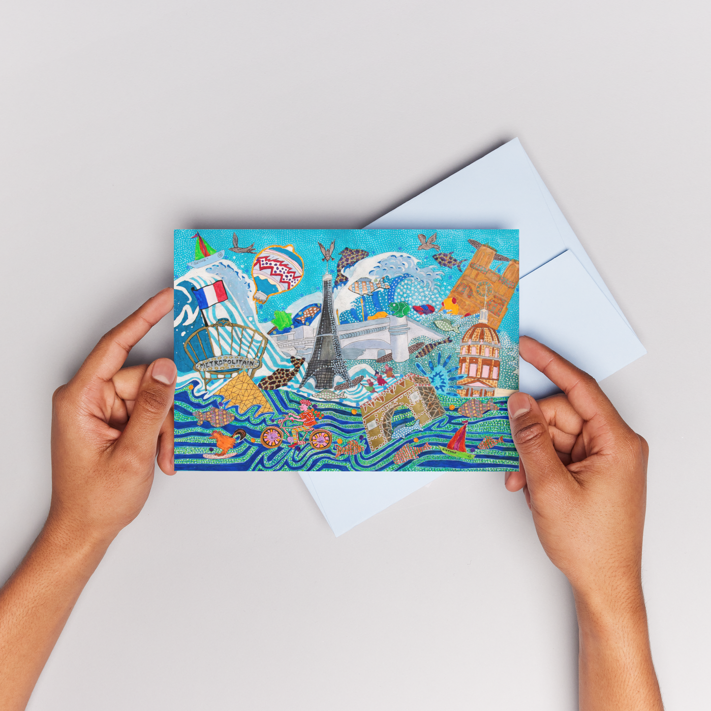 Tsunami Paris Greeting Card