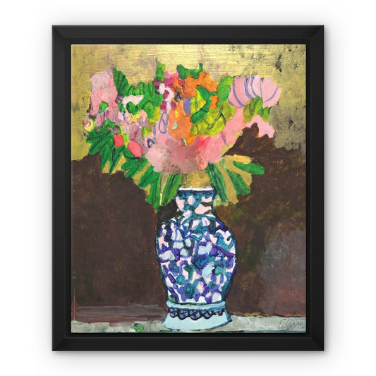 Vase of Flowers Framed Canvas