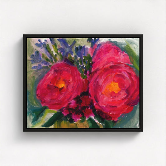 Peonies Framed Canvas