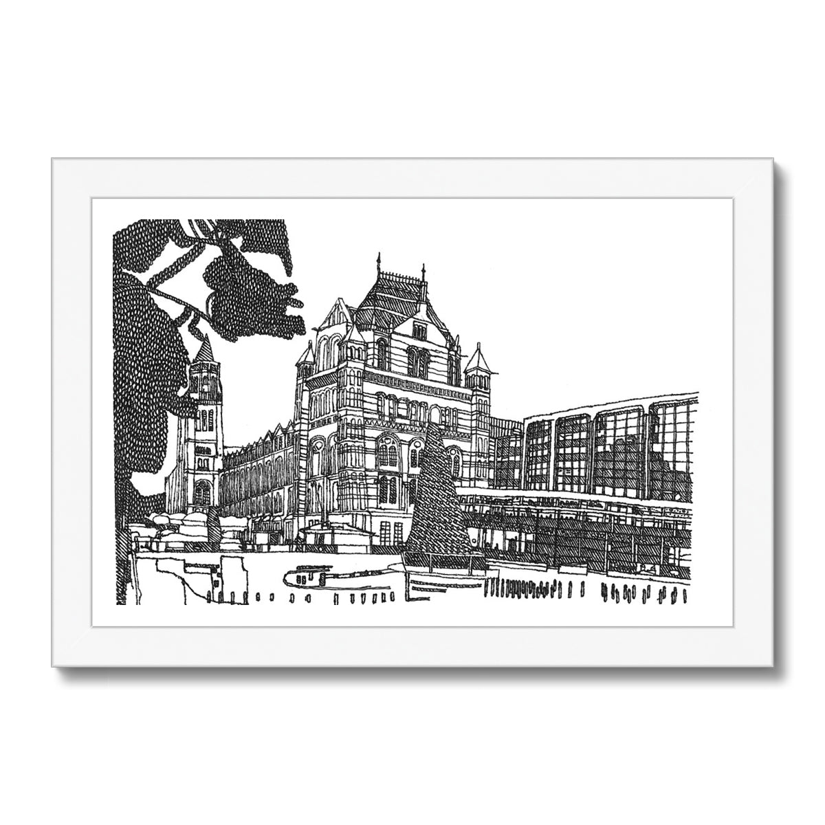 Natural History Museum at Christmas Framed Print