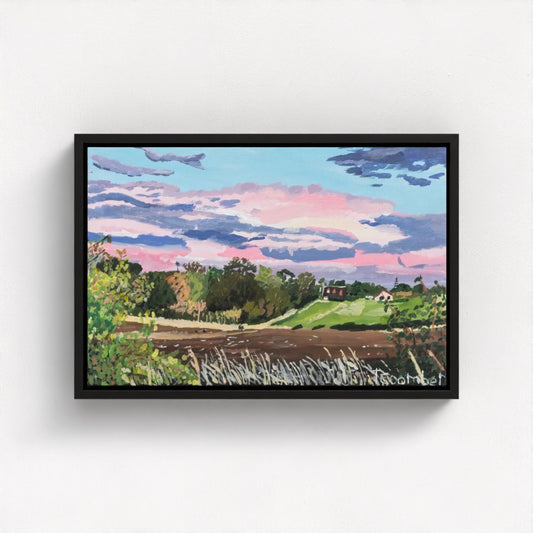 Pink sky at night