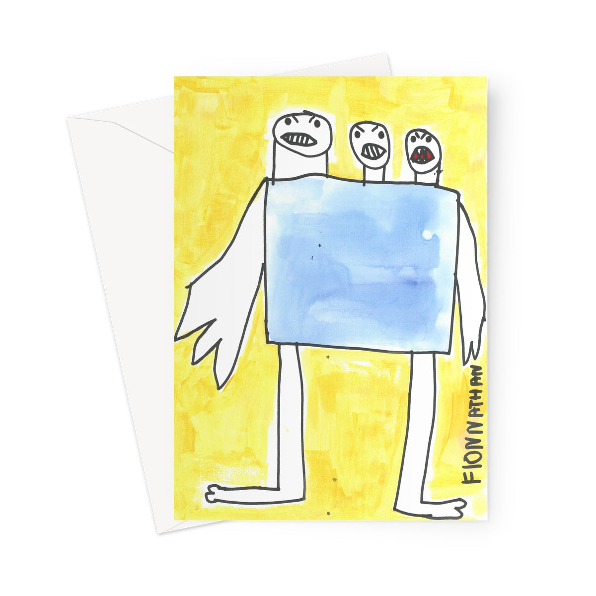 Three Headed Troll, Greeting Card