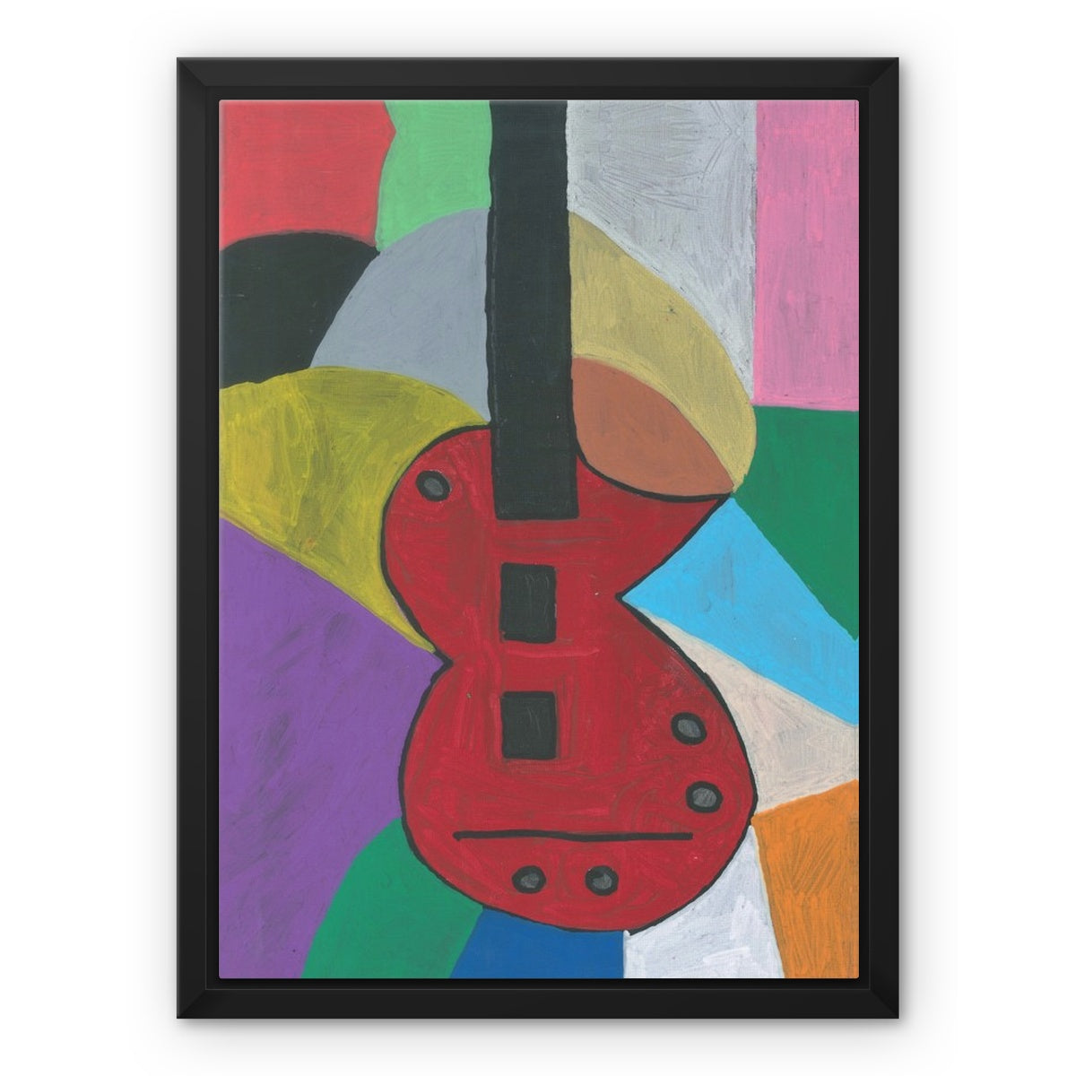 Guitar, Framed Canvas