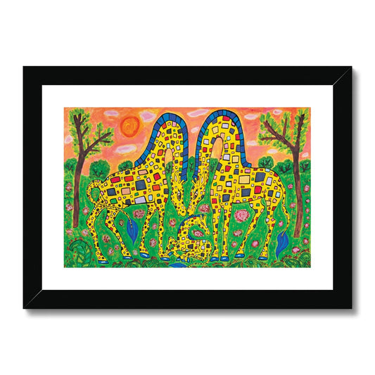 Giraffes, Framed & Mounted Print