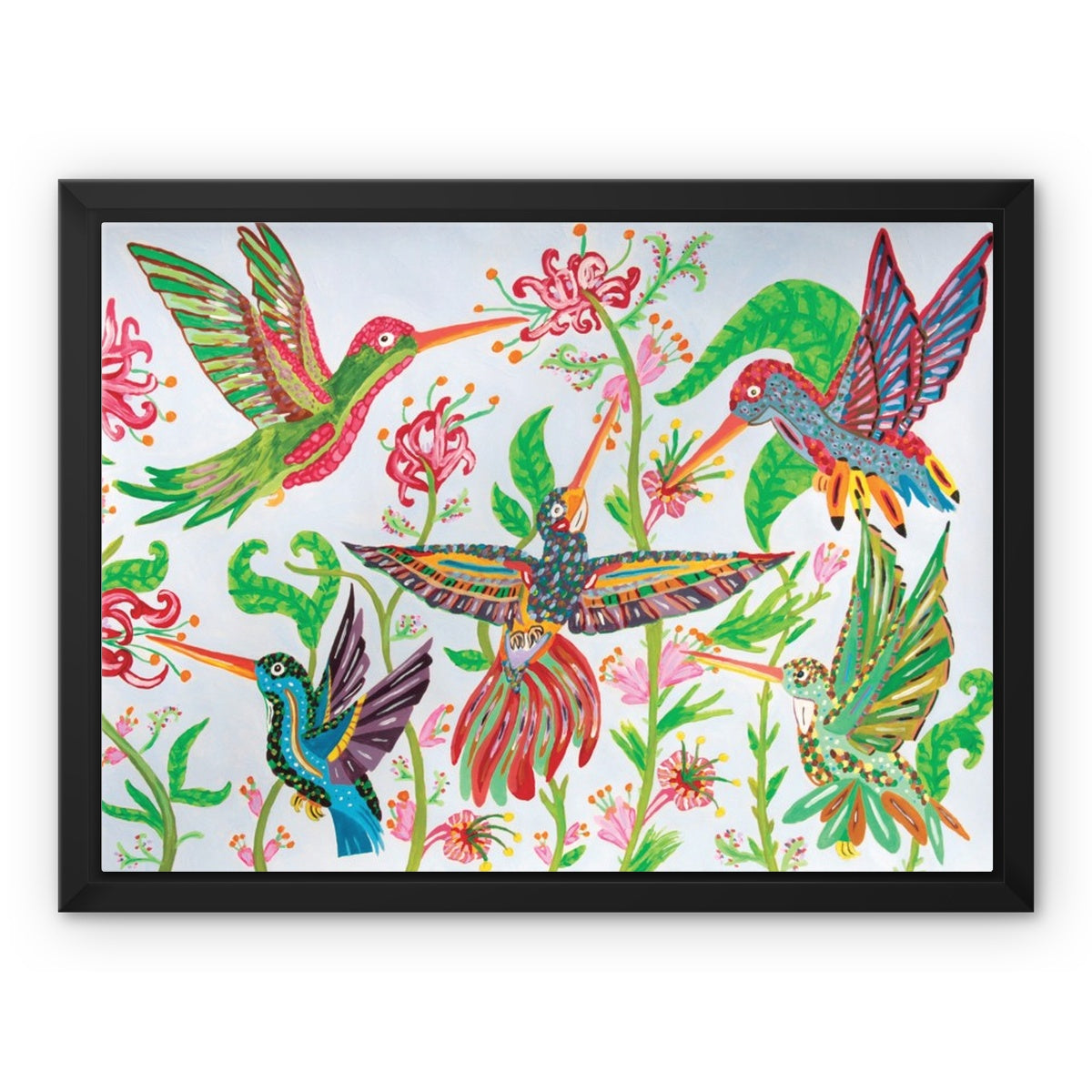 Hummingbirds, Framed Canvas