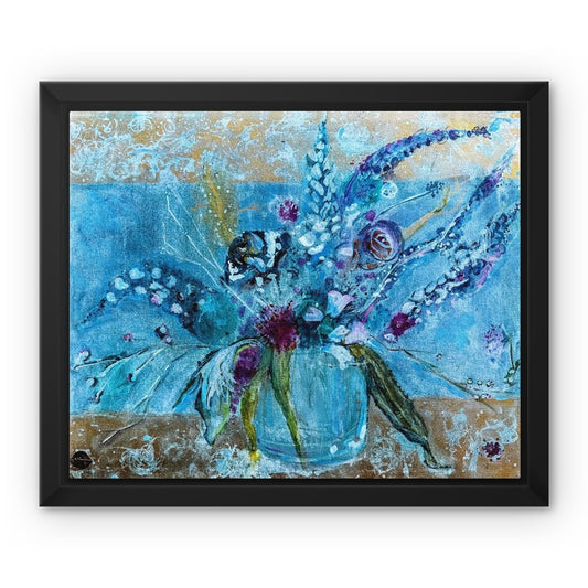 Happy Flowers, Framed Canvas