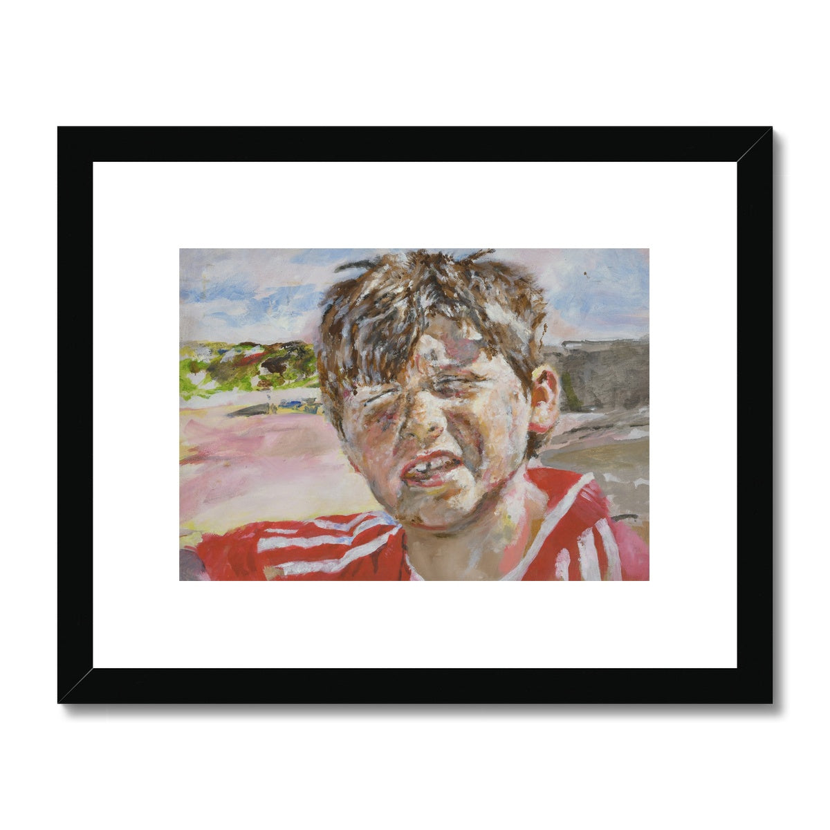 Eating at the Beach, Framed & Mounted Print