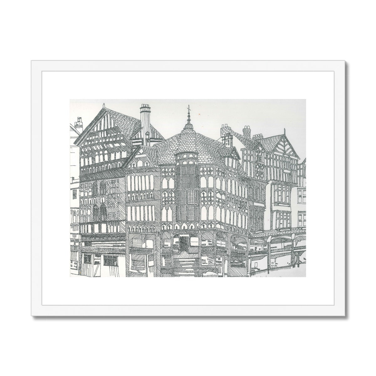 Tudor House, Framed & Mounted Print