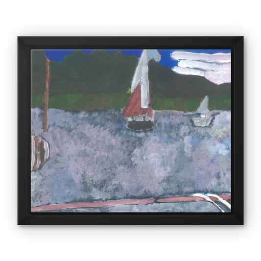 Boats, Framed Canvas